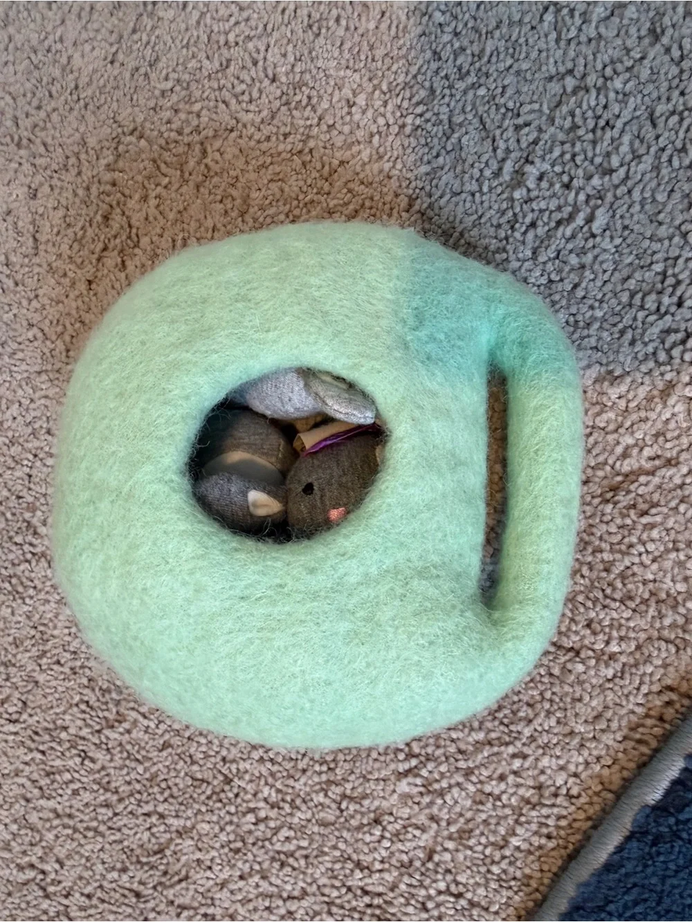 Bunnies in a Felt Burrow